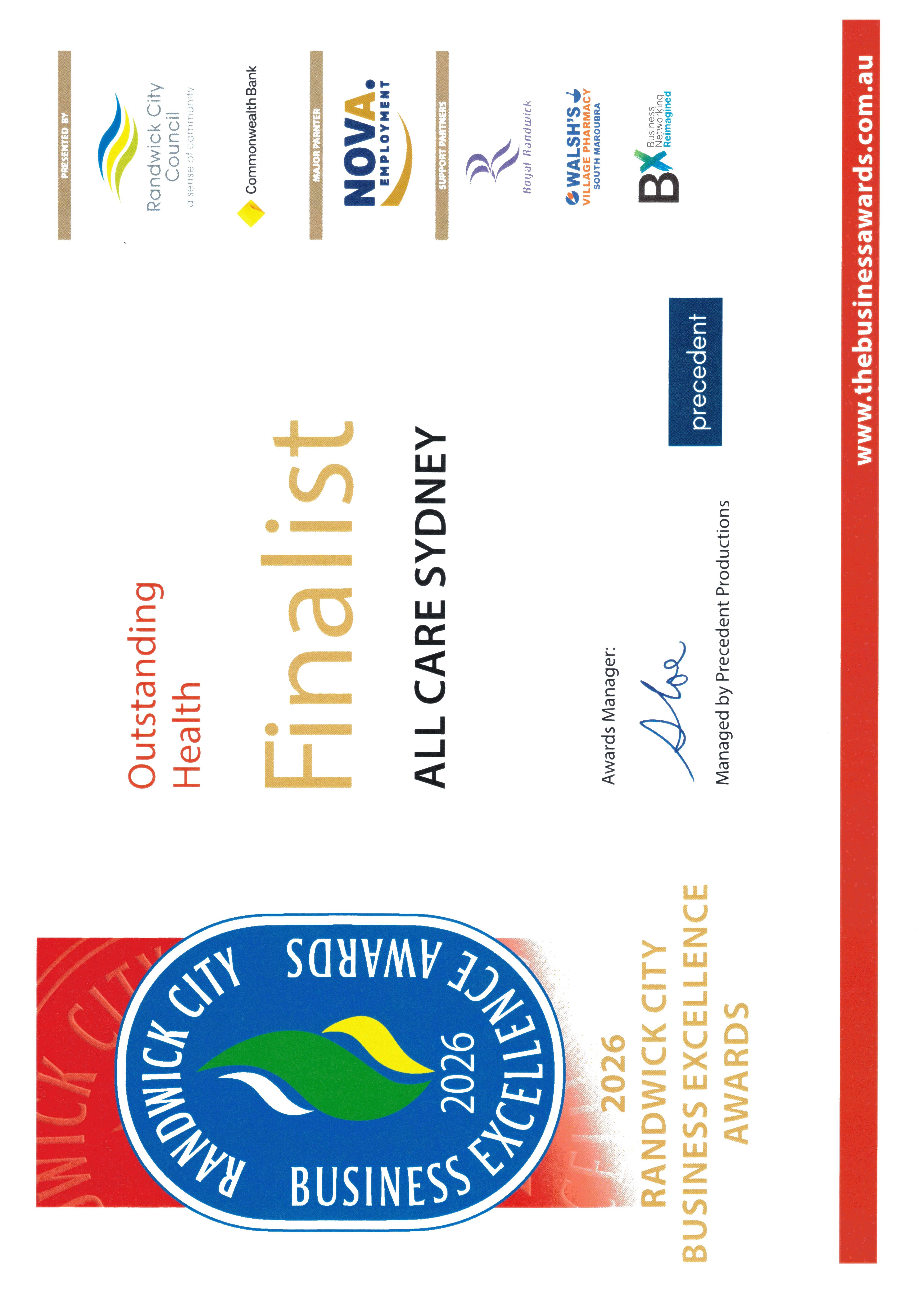2026 RANDWICK CITY BUSINESS EXCELLENCE AWARD FINALIST